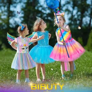 BIBUTY Kids Princess Dress Up Clothes for Little Girls, Pretend Play & Dress Up Princess Costume Set with Princess Dresses Crown for Little Girls, Princess Toys Gifts for 3-6 Toddler Little Girls