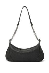 doris&jacky small goatskin leather shoulder bag with metal chain (1-black)