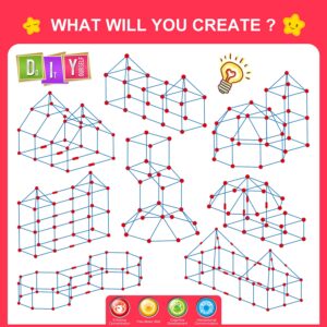 Fort Building Kit for Kids,STEM Construction Toys, Educational Gift for 4 5 6 7 8 9 10 11 12 Years Old Boys and Girls,Ultimate Creative Set for Indoor & Outdoors Activity,140 Pcs,Original