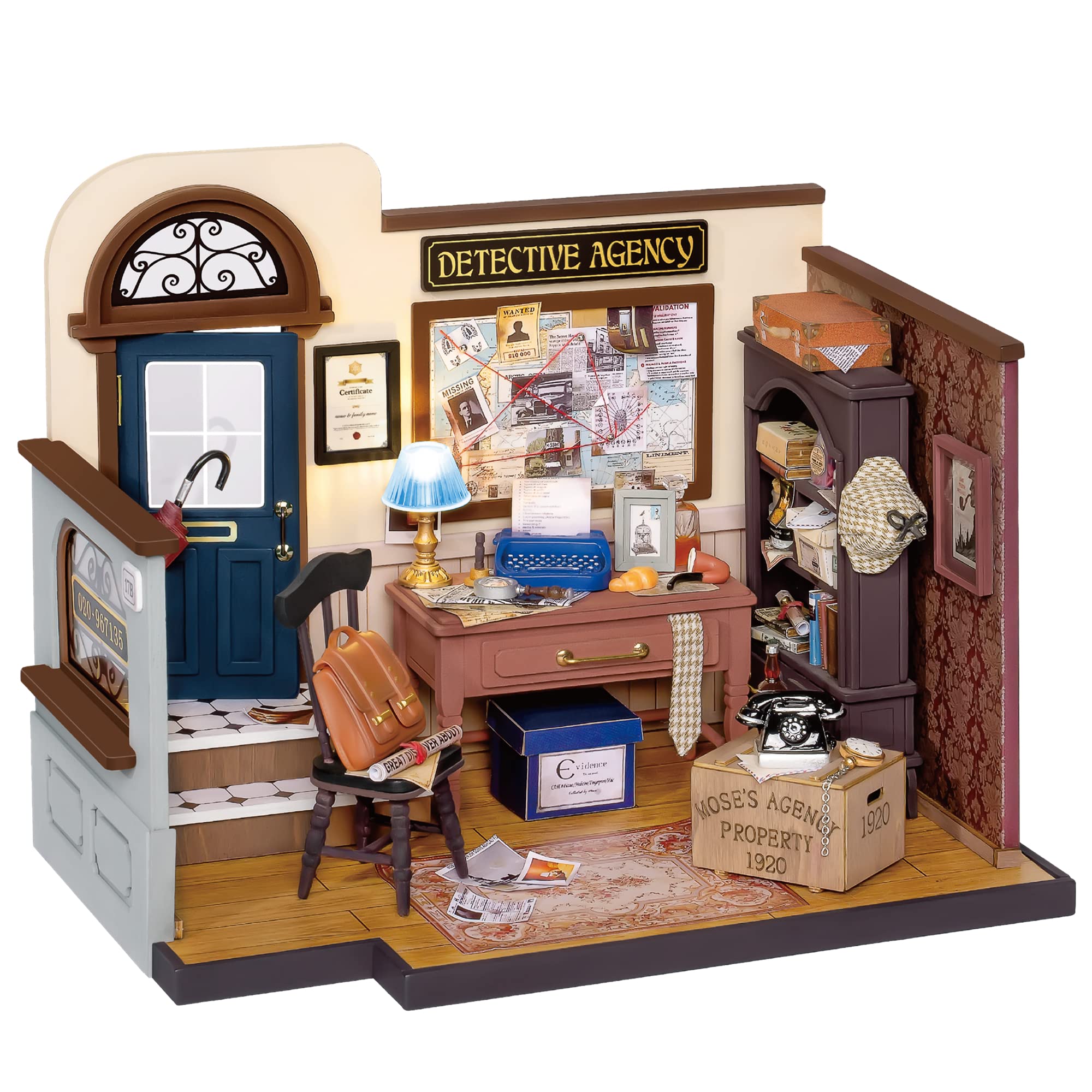 ROBOTIME DIY Miniature House Kit - 1:20 Scale Dollhouse Room Kit with LED Light - Mini House Kit with Furniture Best Birthday Gift