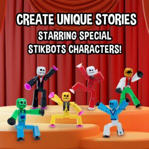 Zing Stikbot Avatar Series 1, Set of 6 UV Print Stikbot Collectable Action Figures, Create Stop Motion Animation, Great for Kids Ages 4 and Up