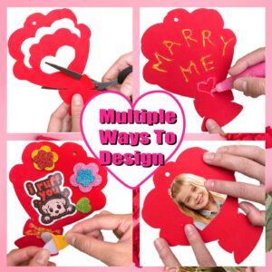 Uranus&No.1 Valentines Day Foam Crafts Set, Heart Bear Bouquet Arts and Crafts Kits for Kids, DIY Craft for Preschool Classroom Activity, Ideal Gifts for Boy/Girl or Wedding Anniversary