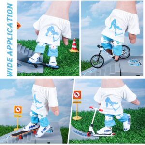 35 Pcs Mini Finger Toy Set, Finger Scooter/ Skateboards/Shoes/Bikes/ Tops/Pants/ Knee Pads, Tiny Swing Board, Mini Bike Wheels Toys for Party Favors