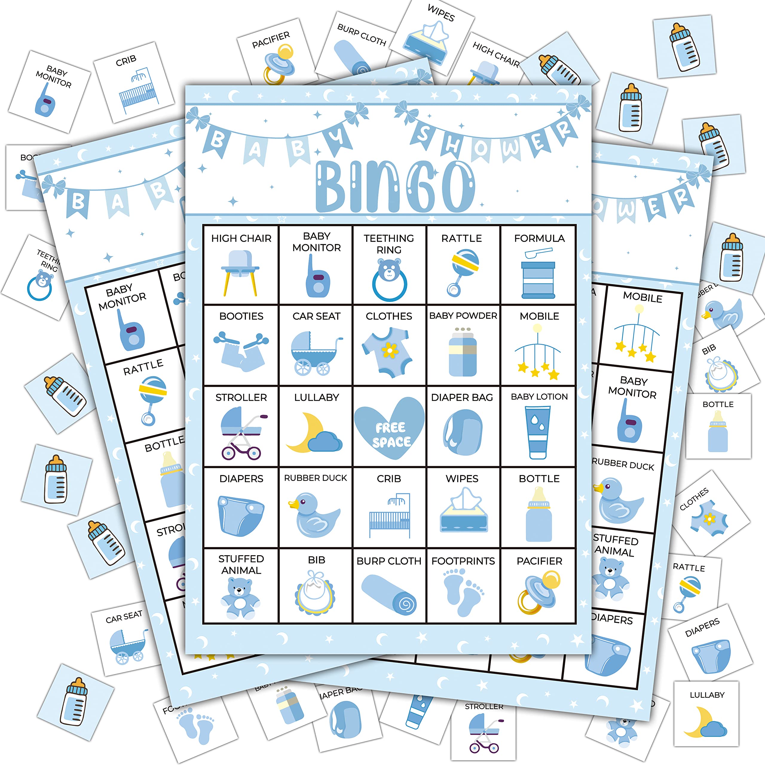 Disfuco Baby Shower Bingo Cards, Baby Shower Bingo Game, Baby Shower Games Cards for Baby Shower, Gender Reveal Party Games Favors Supplies Decorations, 24 Players Bingo Game (A04)