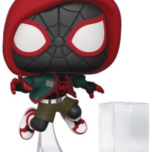 Spider-Man POP Marvel Into The Spiderverse - Casual Miles Morales (PX Previews Exclusive) Funko Vinyl Figure (Bundled with Compatible Pop Box Protector Case), Multicolor, 3.75 inches