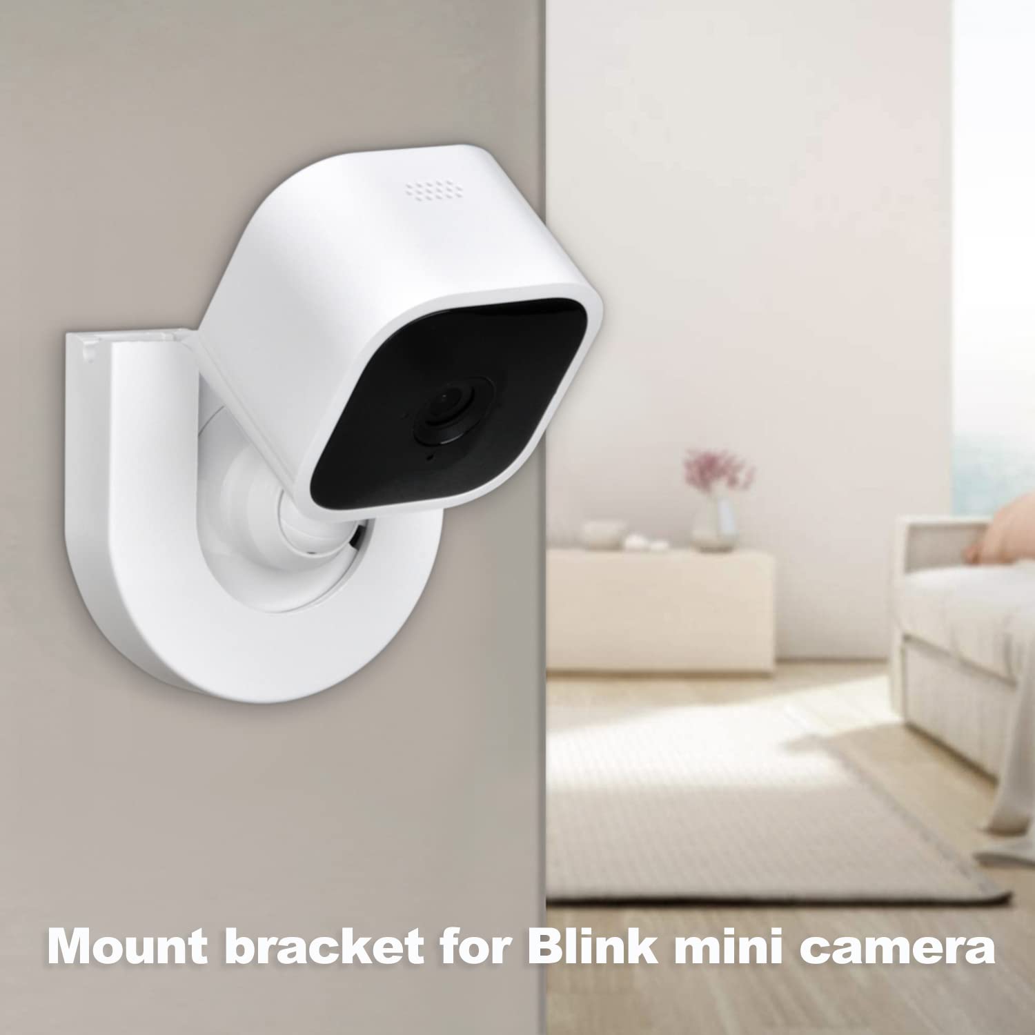 4pack Blink Mini Camera Wall Mount , Strong Adhesive Wall Mount for Blink Mini Indoor Camera, No Drilling or Screw Secured Fixed,Easy to Install