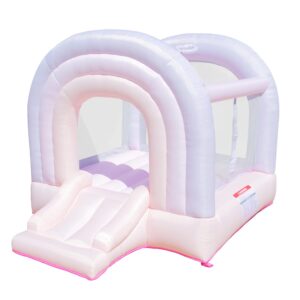 bounceland daydreamer cotton candy bounce house, pastel bouncer with slide, 8.9 ft l x 7.2 ft w x 6.7 ft h, ul blower included, basketball hoop, 30 pastel plastic balls, trendy bouncer for kids