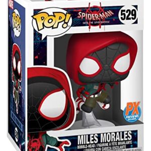 Spider-Man POP Marvel Into The Spiderverse - Casual Miles Morales (PX Previews Exclusive) Funko Vinyl Figure (Bundled with Compatible Pop Box Protector Case), Multicolor, 3.75 inches