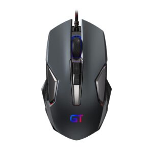 racegt gaming mouse wired rgb pc gaming mice, 4 color backlight, ergonomic optical computer wired mouse with fire button for desktop pc laptop gamer & work