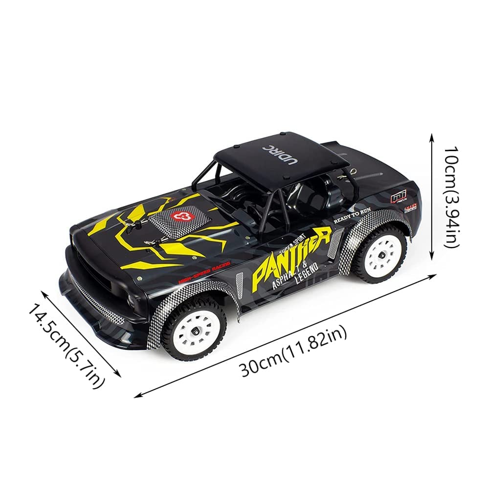 QIYHBVR 1/16 High Speed 4WD RC Rally Racing and Drift Car for Adults and Kids, 30KM/H On Road Remote Control Car RC Truck with 2 Batteries, 2.4Ghz RTR Vehicle RC Crawler with Lights