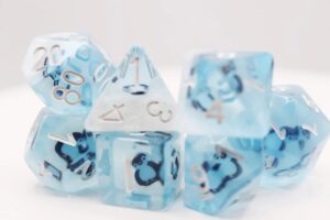 foam brain games frozen penguin rpg dice set fbg2364