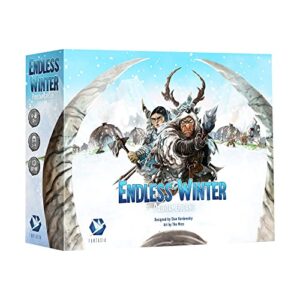 endless winter paleoamericans board game | prehistoric territory building strategy game for adults and kids | ages 12+ | 1-4 players | average playtime 60-90 minutes | made by fantasia games