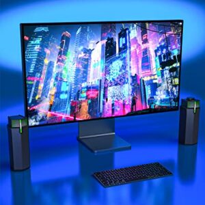 Jeecoo M20 Bluetooth Computer Speakers for PC Desktop Monitor, Gaming PC Sound Bar - Wired USB-Powered, Superb Stereo Sound, with LED Lighting - Combine/Separate to Customize Your Desk