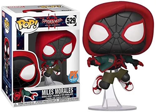 Spider-Man POP Marvel Into The Spiderverse - Casual Miles Morales (PX Previews Exclusive) Funko Vinyl Figure (Bundled with Compatible Pop Box Protector Case), Multicolor, 3.75 inches