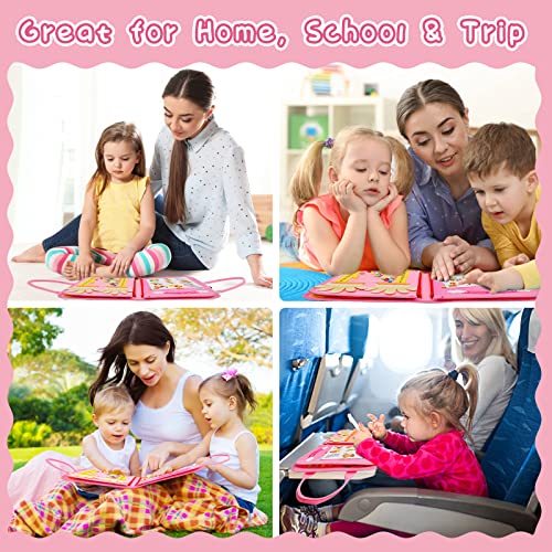 BESFAN Busy Book for Toddlers 1-3, Montessori Toys Busy Board Educational Sensory Learning Toys with Life Skills Travel Toys for Toddlers 1-3 for Road Trip Plane Car