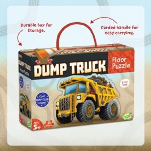 Peaceable Kingdom Giant Floor Puzzles with Uniquely Fun Shaped Pieces for Kids Ages 3+ Gifts for Boys and Girls - Dump Truck