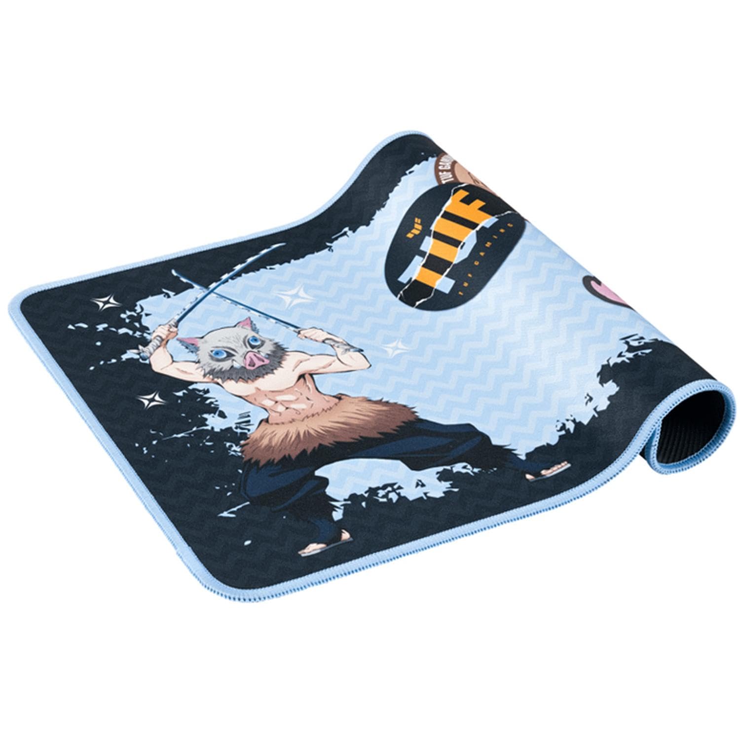 ASUS TUF Gaming P1 Portable Gaming Mouse pad (Nano-Coated, Water-Resistant Surface, Durable Anti-fray Stitching, and Non-Slip Rubber Base), Demon Slayer, INOSUKE