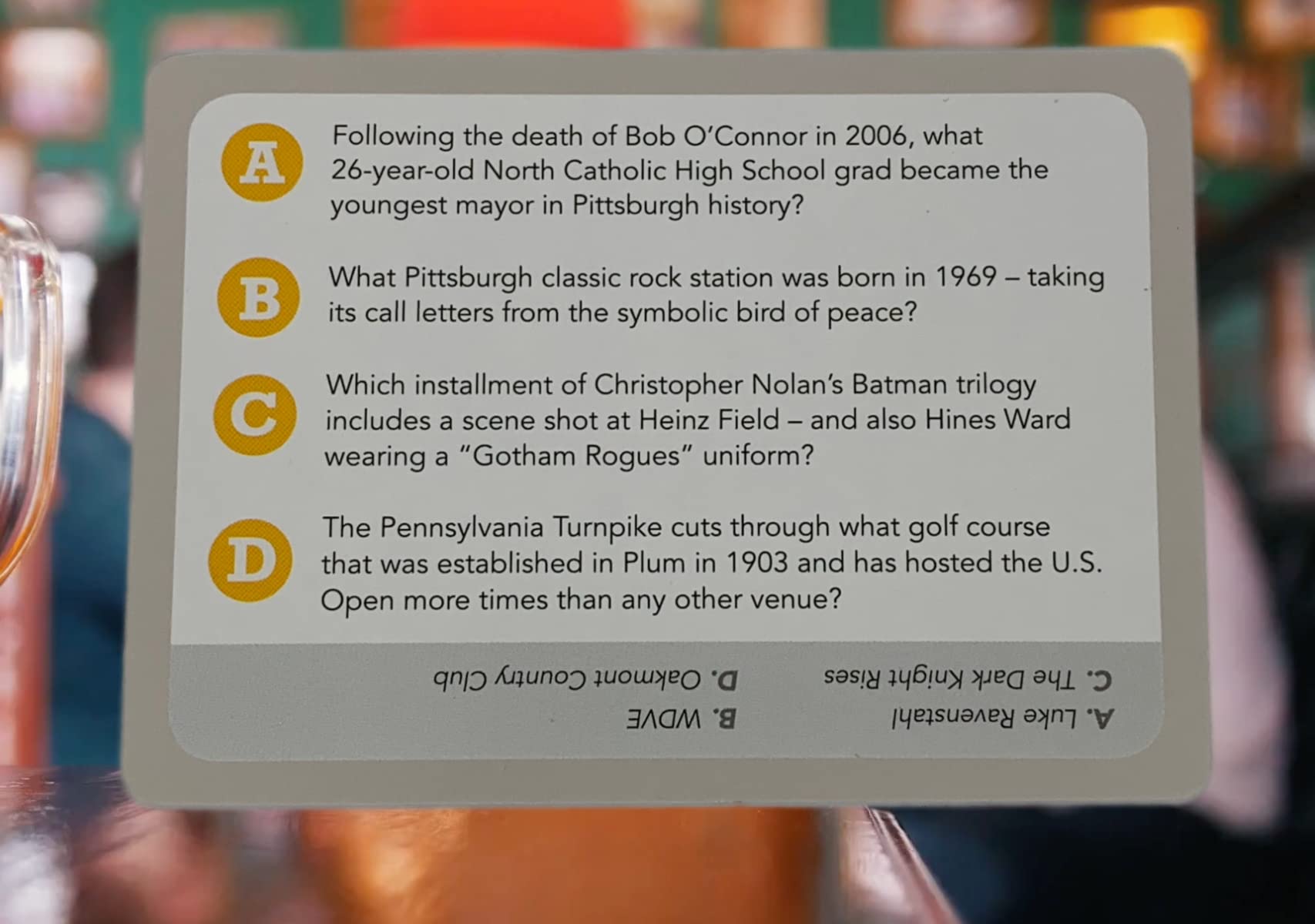 You Gotta Know Pittsburgh Hometown - Trivia Game