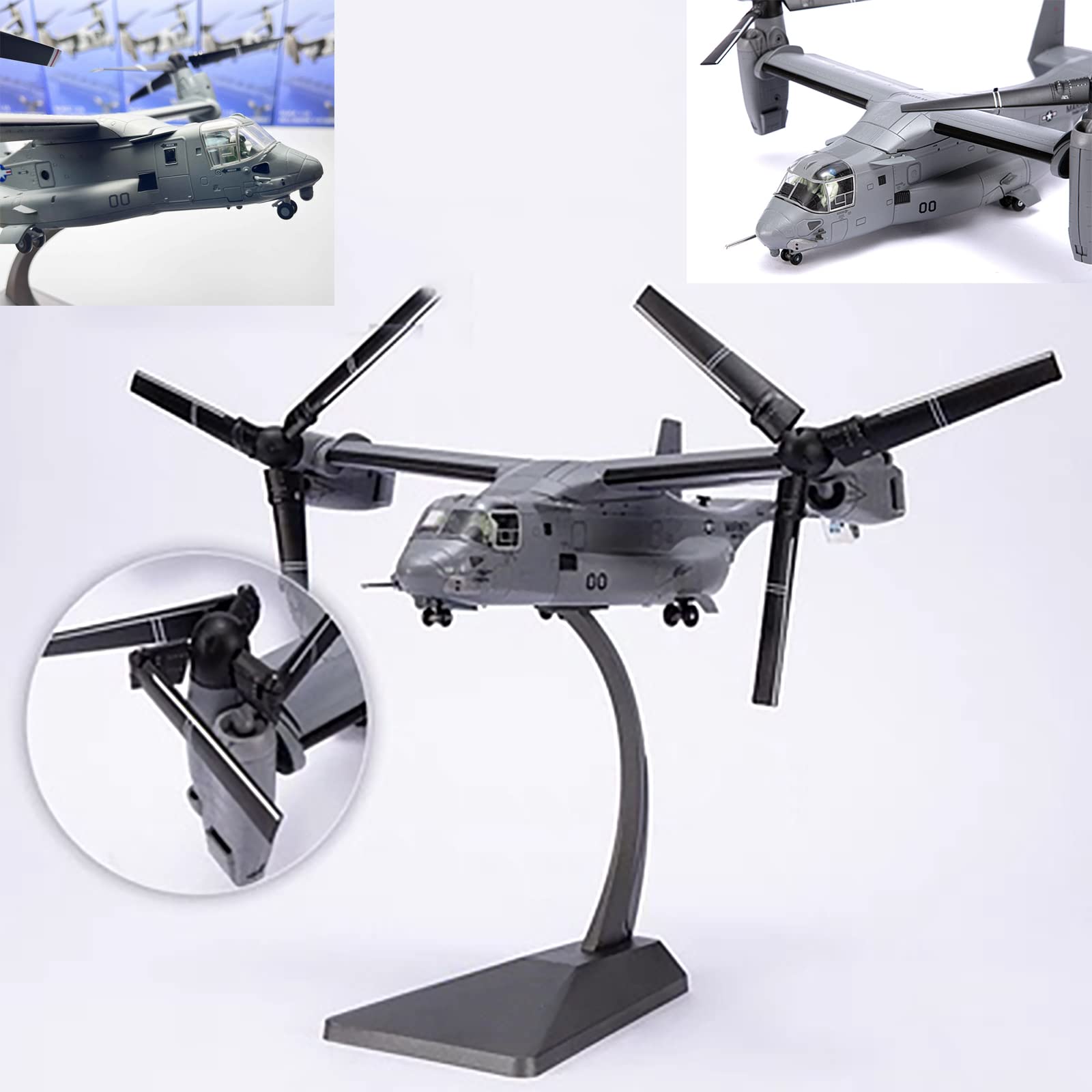 HZDJS V 22 Osprey Model Military Helicopter Tilt-Rotor Transport Helicopter Amphibious Attack Fighter Aircraft Model Toy Ornaments Foldable,1:72 Military Airplane