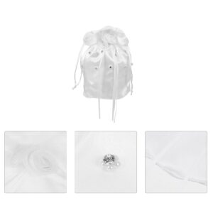 Veemoon Bride Handbag Bridal Handbag Bag White Pearl Bride Drawstring The Flowers Bridesmaid Handbag