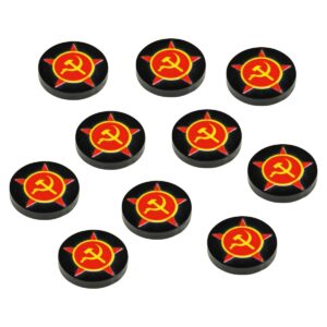 LITKO World War Two Miniature Wargames National Faction Token Game Pieces Compatible with Bolt Action (10) (Soviet Union Communist)