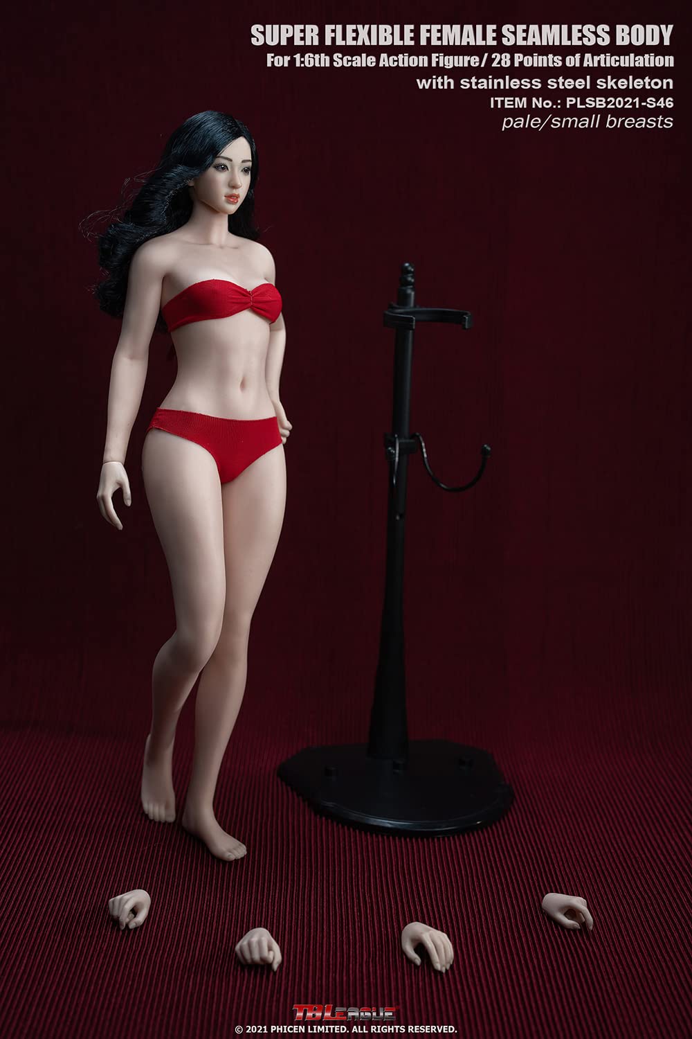 YSBRING 1/6 Scale Female Super Flexible Seamless Figure Body Steel Bone Well-Proportioned Small Breasts 12 Inch Collectible Action Figures with Pale Skin(PLSB2021-S46)