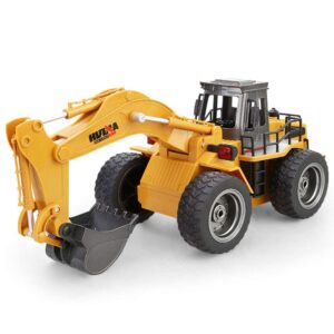 QIYHBVR 6-Channel Remote Control Digger,Toy Digger Remote Control Digger Excavator Toys,Engineering Sand Digger Construction Vehicle Toy RC Excavator Toy Cars for Kids