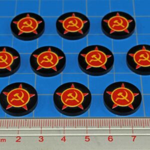 LITKO World War Two Miniature Wargames National Faction Token Game Pieces Compatible with Bolt Action (10) (Soviet Union Communist)