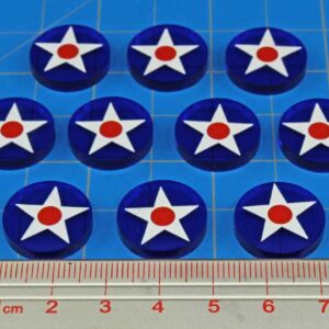 LITKO World War Two Miniature Wargames National Faction Token Game Pieces Compatible with Bolt Action (10) (Pacific Theater American Pre-War Roundel)