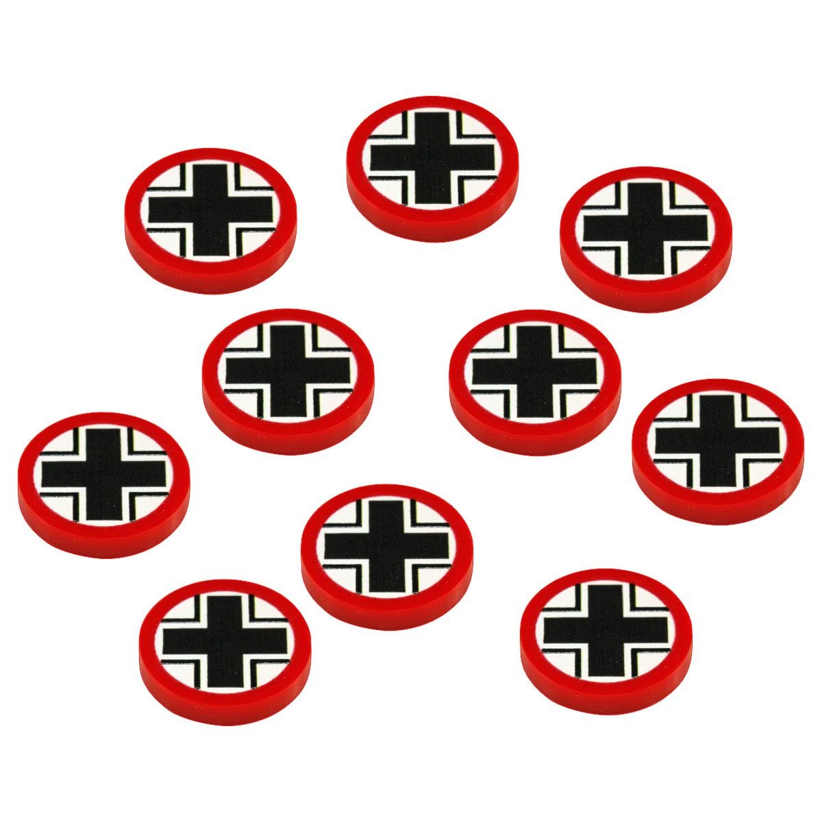 LITKO World War Two Miniature Wargames National Faction Token Game Pieces Compatible with Bolt Action (10) (German National Cross)