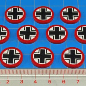 LITKO World War Two Miniature Wargames National Faction Token Game Pieces Compatible with Bolt Action (10) (German National Cross)