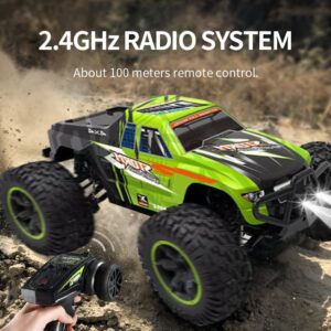 QIYHBVR Remote Control Car for Boys,1:10 Scale Fast RC Cars All Terrain,High Speed 55km/h Rock Crawler RC Truck 4x4 Off Road Vehicle 2.4 GHz Control Birthday Xmas Gift for Kids Adults