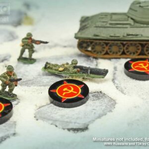 LITKO World War Two Miniature Wargames National Faction Token Game Pieces Compatible with Bolt Action (10) (Soviet Union Communist)