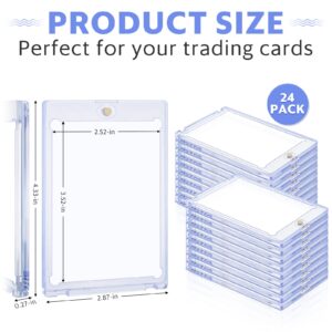 35pt Magnetic Card Holders for Trading Cards Protector, 60 Pack Baseball Card Protector, Acrylic Hard Cards Sleeves Case for Baseball Football Sports TCG CCG Game (Transparent Blue)