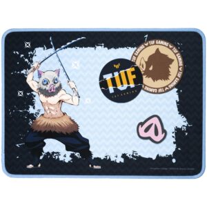 asus tuf gaming p1 portable gaming mouse pad (nano-coated, water-resistant surface, durable anti-fray stitching, and non-slip rubber base), demon slayer, inosuke