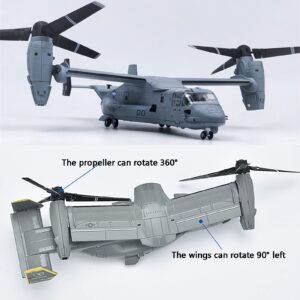 HZDJS V 22 Osprey Model Military Helicopter Tilt-Rotor Transport Helicopter Amphibious Attack Fighter Aircraft Model Toy Ornaments Foldable,1:72 Military Airplane