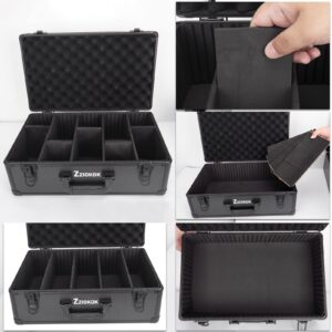 Graded Card Storage Box 200 BGS SGC PSA Graded Card Storage Box, Waterproof Graded Card Display Case with Removable EVA insert boards and Padlock holes, Aluminum Card Storage Box(5 Slots No Card)