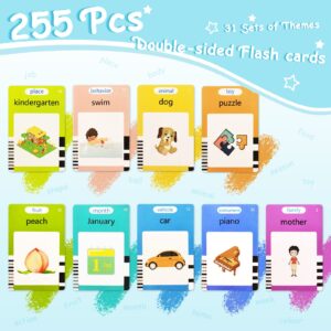 255 Talking Flash Cards Toddler Toys for 3 4 5 6 Year Old Boys Girls, Preschool Educational Autism Sensory Toys with 510 Sight Words, Speech Therapy Learning Montessori Toys Birthday Gifts for Kids