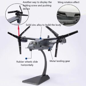 HZDJS V 22 Osprey Model Military Helicopter Tilt-Rotor Transport Helicopter Amphibious Attack Fighter Aircraft Model Toy Ornaments Foldable,1:72 Military Airplane