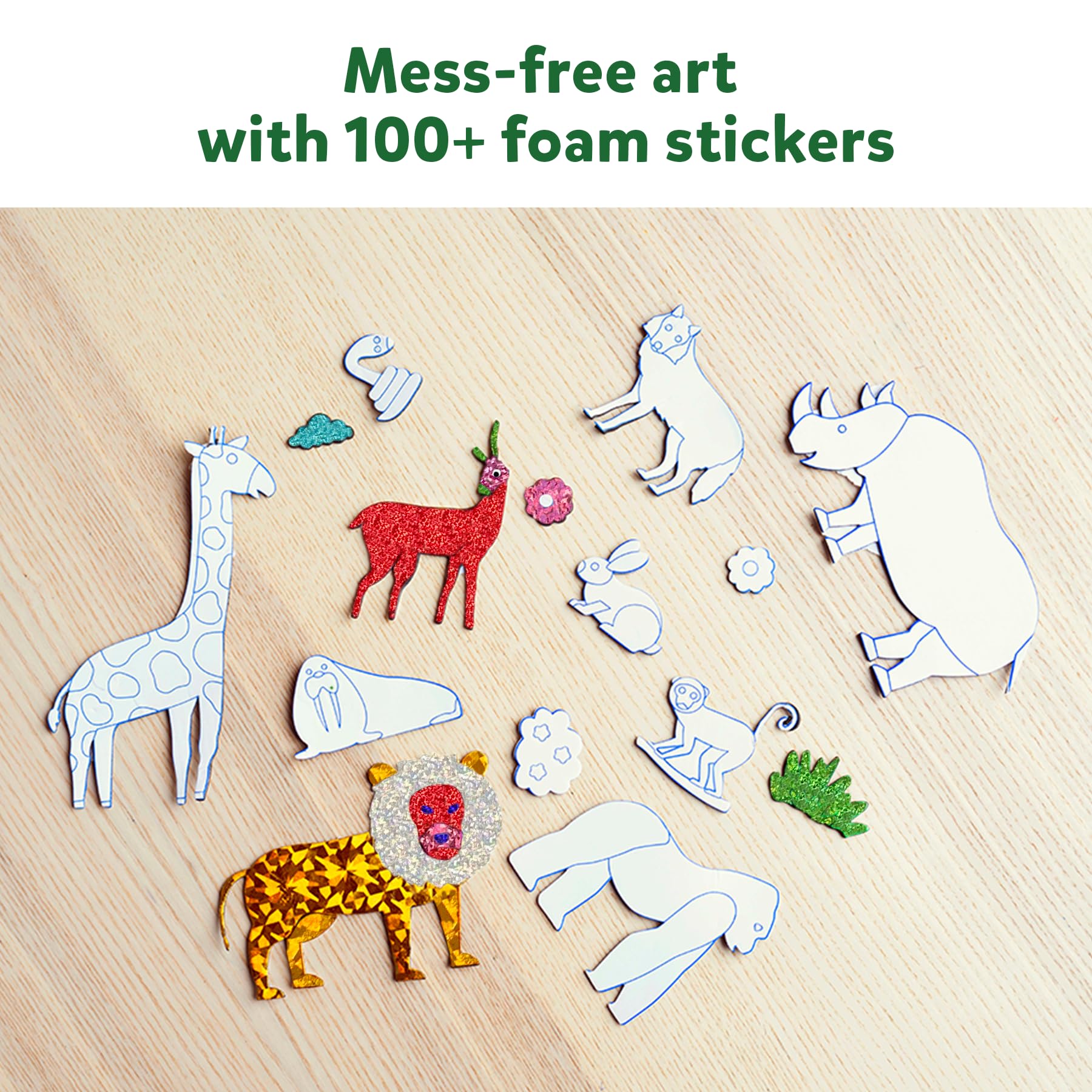 Skillmatics Art & Craft Activity - Foil Fun Animals, No Mess Art for Kids, Craft Kits & Supplies, DIY Creative Activity, Gifts for Boys & Girls Ages 4, 5, 6, 7, 8, 9, Travel Toys