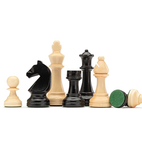 A&A Premium Triple Weighted Staunton Wooden Chess Pieces w/ 2 Extra Queen - King Height 3" / 7.6cm / 2 Storage Bags