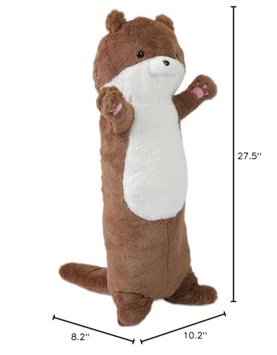 CAZOYEE Super Soft Otter Plush Hugging Pillow, Cartoon Sea Otter Stuffed Animal Plush Doll, Christmas Birthday for Kids Children Girls Boys, 27.5"