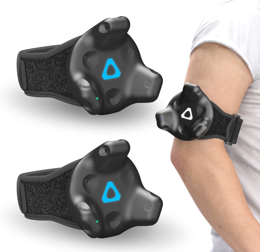 Skywin VR Tracker Straps for HTC Vive System Tracker Puck (2 Pack) - Adjustable Straps for Hand Foot Object and Full-Body Tracking in Virtual Reality