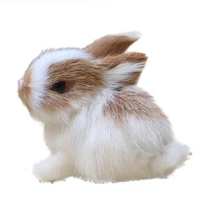 mini realistic cute plush rabbits lifelike animal easter bunny simulation model birthday gift furry rabbit figurine