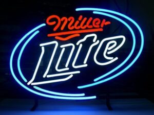 prouten neon signs 20"x16" millers lite neon sign light man cave bar pub beer gift neon lamp a120mll