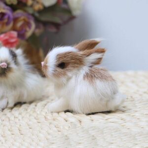 Mini Realistic Cute Plush Rabbits Lifelike Animal Easter Bunny Simulation Model Birthday Gift Furry Rabbit Figurine