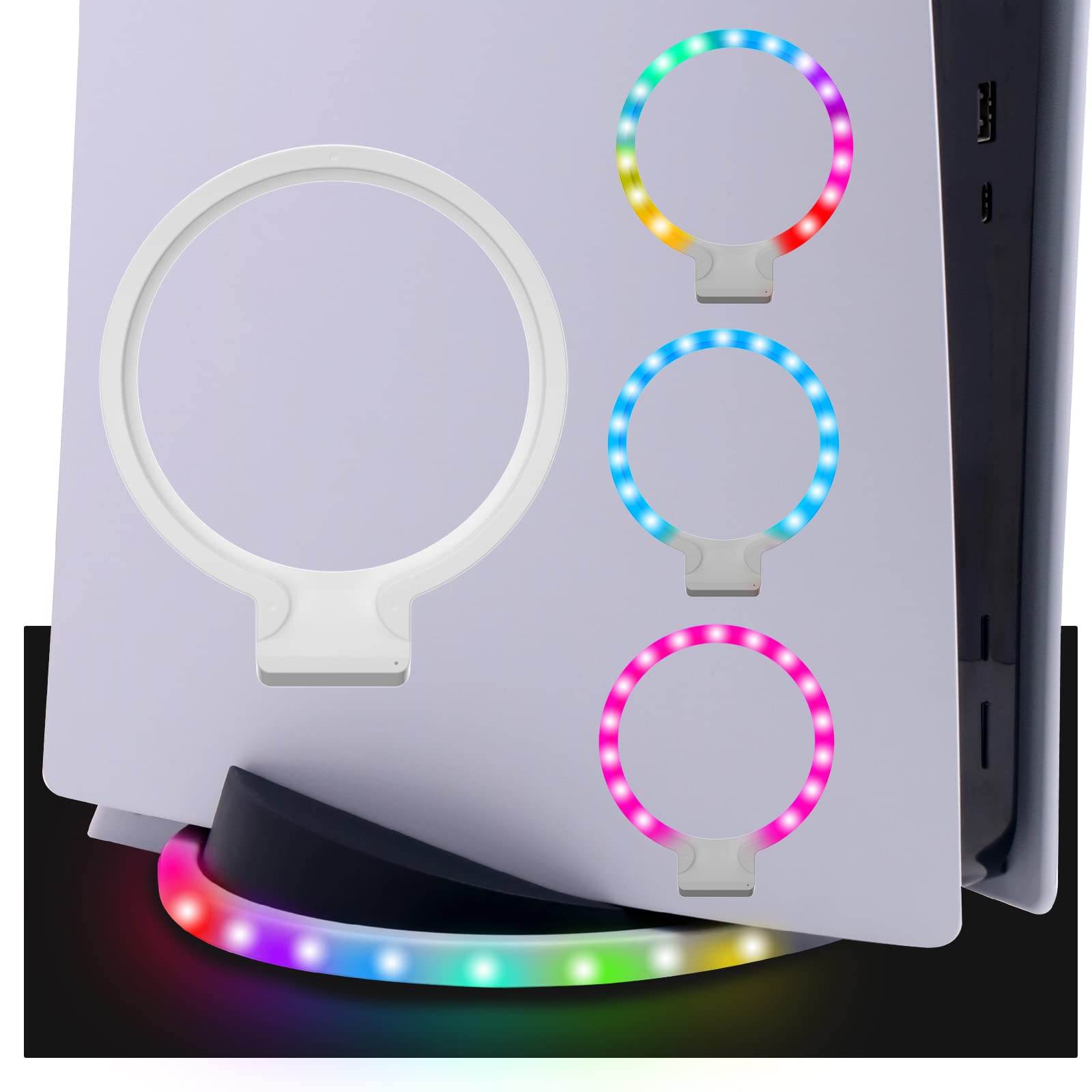 PS5 LED Light Stand, PS5 LED Light Stand with RGB Accessories, RGB LED Light Assecories Stand for PS5 Console (Disc & Digital) - NOT for PS5 SLIM