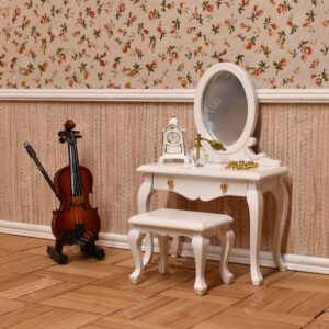 iLAND Victorian Dollhouse Furniture on 1:12 Scale, Dollhouse Bed Set 5pcs