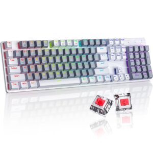 104-key rgb backlit mechanical gaming keyboard - 2.4g/usb-c/bluetooth, programmable, pbt keycaps, rechargeable