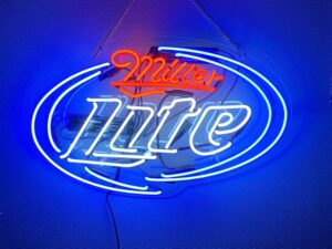 prouten neon signs 20" millers lite neon sign acrylic beer pub bar handmade wall decor neon light a120mlla2